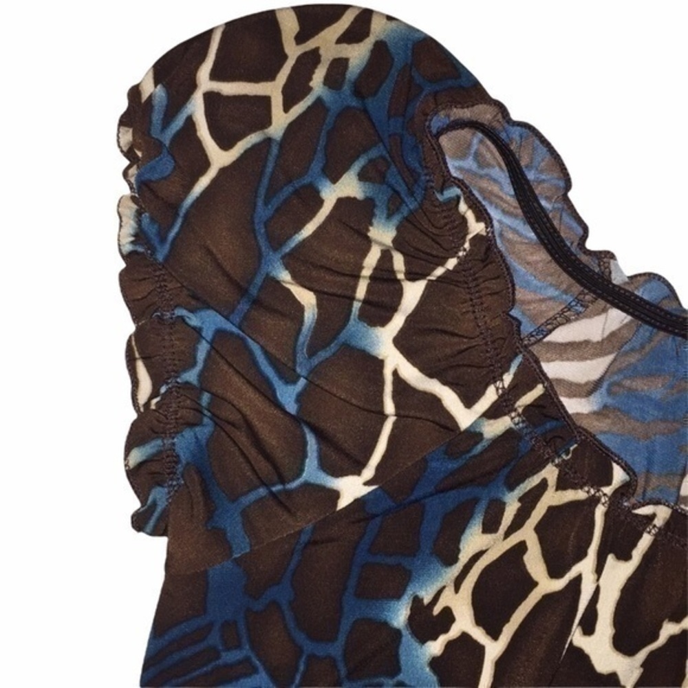 Animal Print Ruffle Top - Picture 3 of 5